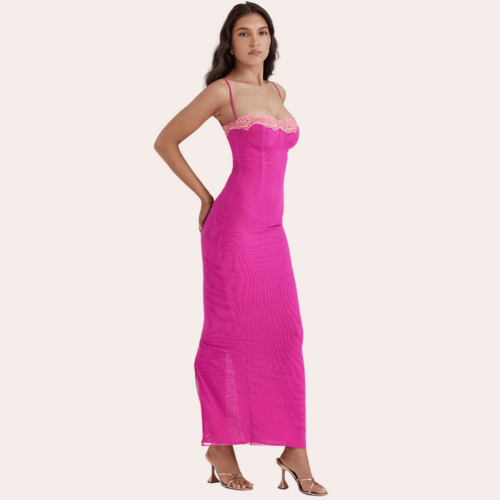 Olive’s Sun-Kissed Lace Maxi Dress
