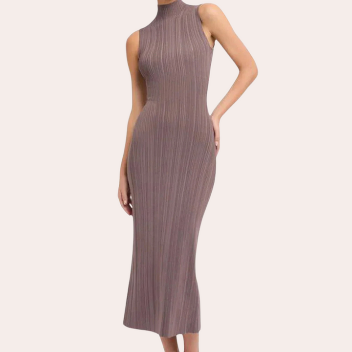 Olive’s Midnight Grace Sculpted Rib Maxi Dress