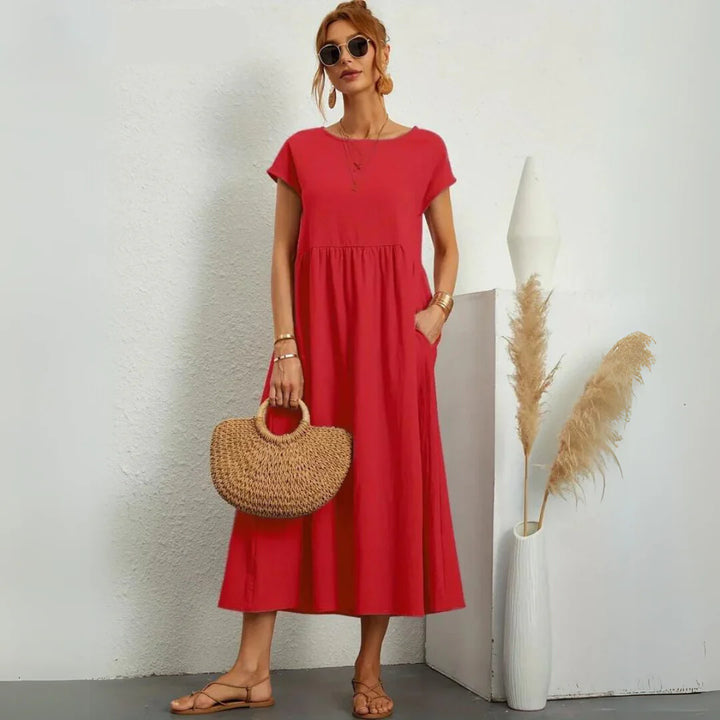 Olive's 100% Pure Cotton Casual Midi Dress