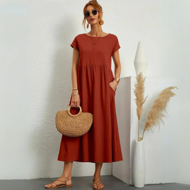 Olive's 100% Pure Cotton Casual Midi Dress