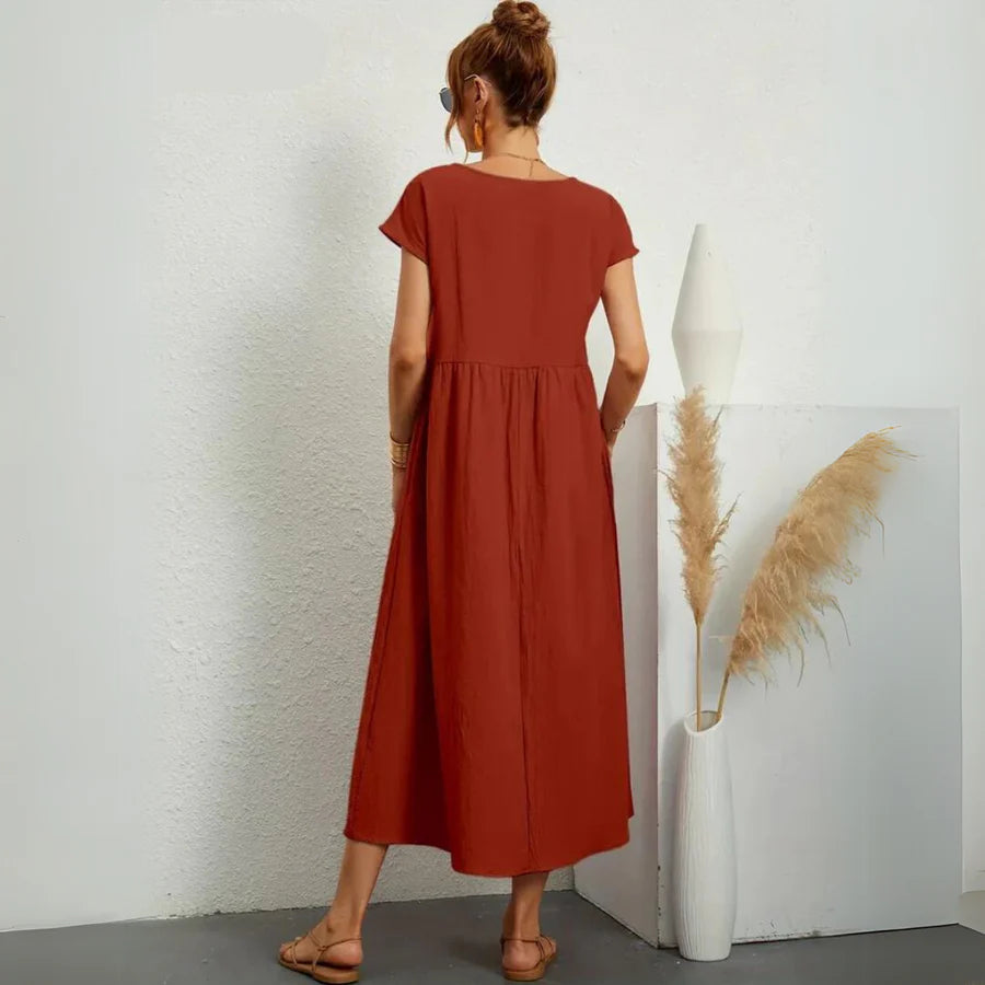 Olive's 100% Pure Cotton Casual Midi Dress