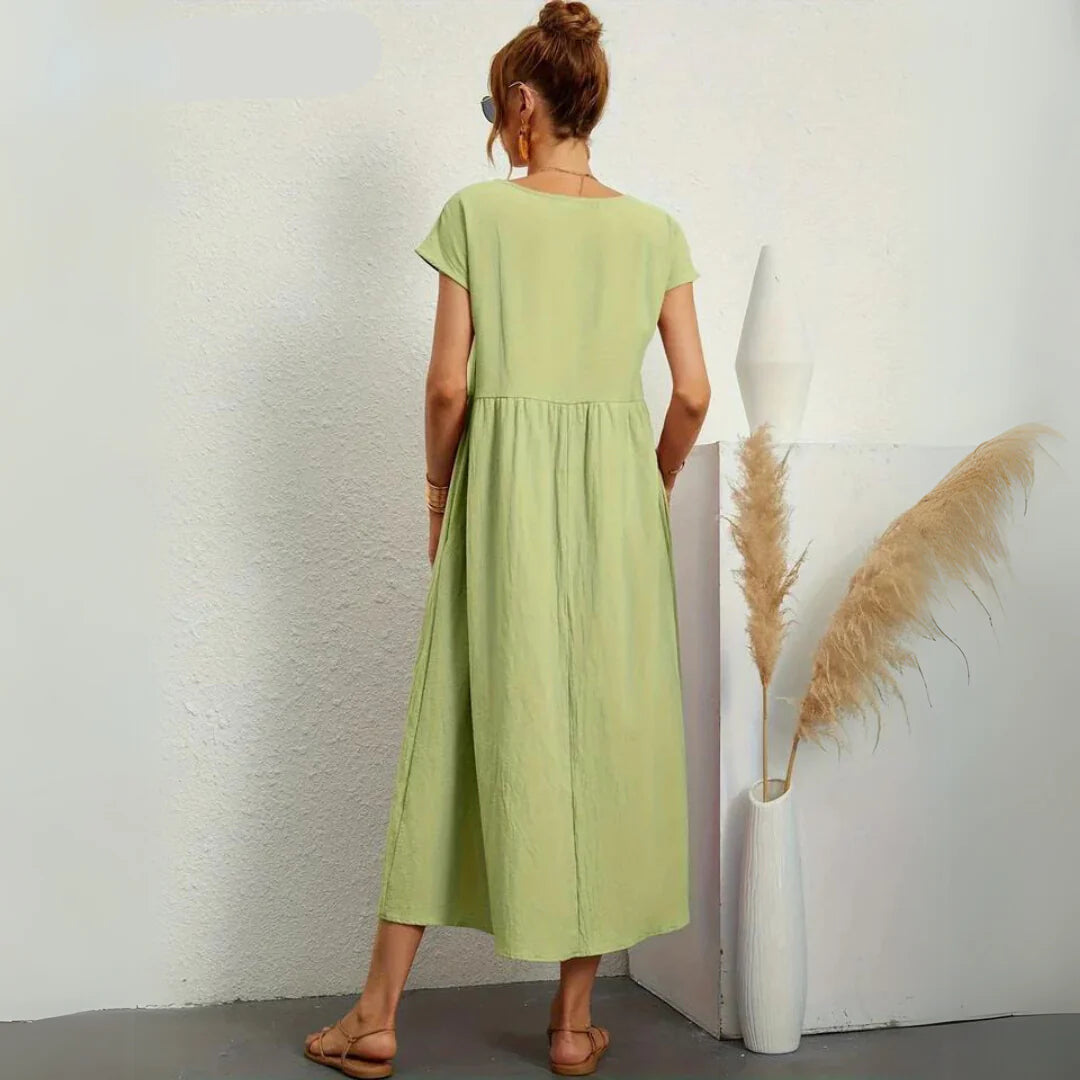 Olive's 100% Pure Cotton Casual Midi Dress