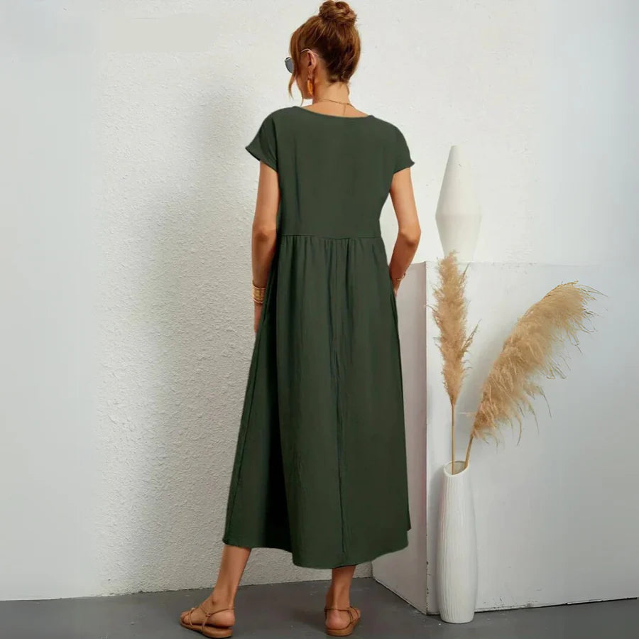 Olive's 100% Pure Cotton Casual Midi Dress