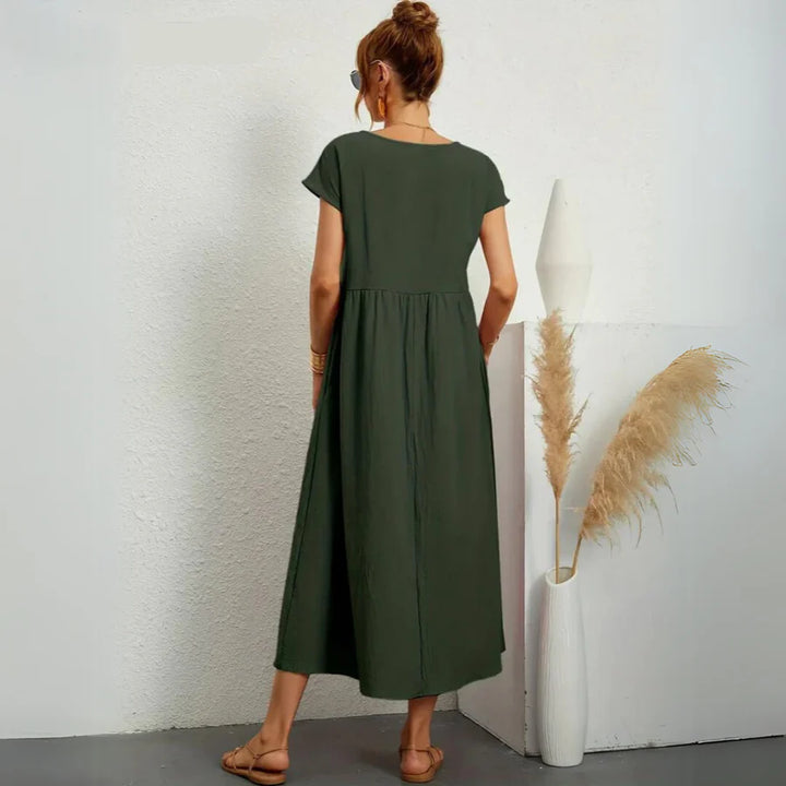 Olive's 100% Pure Cotton Casual Midi Dress
