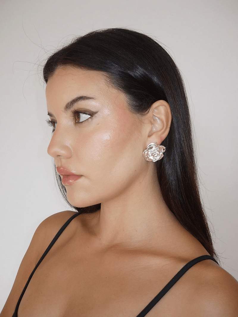 Olive's Whispers Rose Stud Earrings