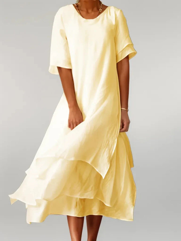 Olive's Flowing Layered Midi Dress